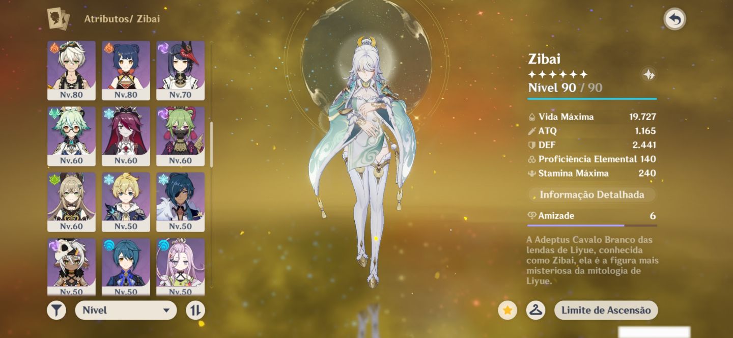 Conta Genshin 24 t5(Zibai, Columbina, Arlecchino, 4 Arcontes etc)+ Honkai