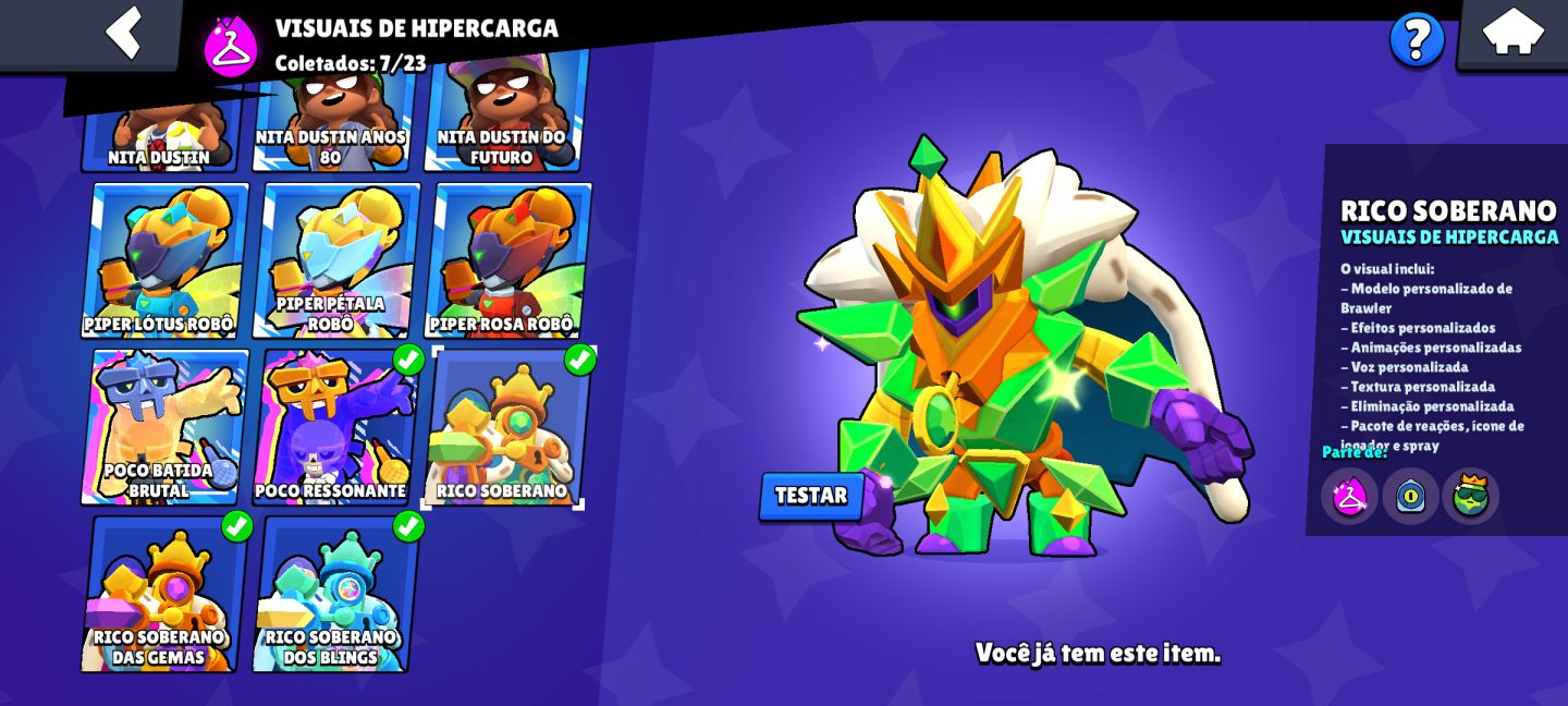 CONTA BRAWL STARS 66K TROFÉUS | 105/105 BRAWLERS | 42 COM 1K