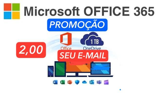 1 Mes MICROSOFT OFFICE 365 +01 TB ONEDRIVE | NO SEU E-MAIL +ENTREGA AUTOMATICA