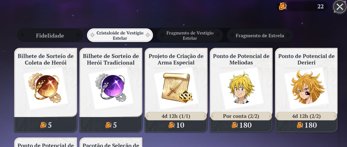 Conta nanatsu origin: Gowther, Derieri, Meliodas, entre outros