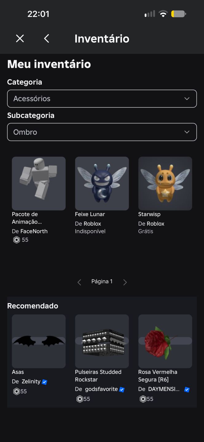 Conta de roblox!