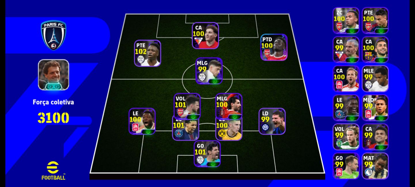Super conta de colecionador efootball