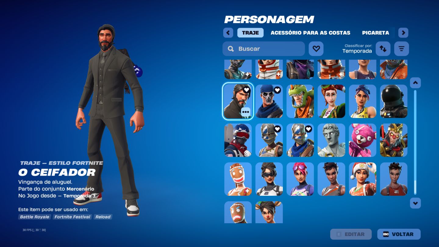CONTA FORTNITE 400+ SKINS COM JOHN WICK PACK FUNDADOR STW MAKO OMEGA FULL ETC...