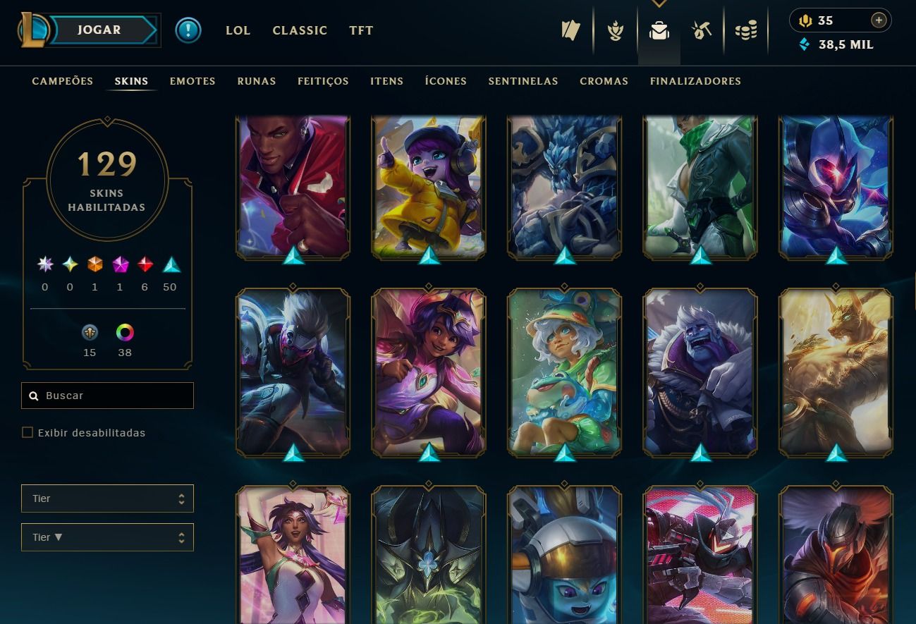 Conta de 2020 - 129 Skins - Lvl 328 - Todos Campeões - 38K de Ea - 38 Cromas