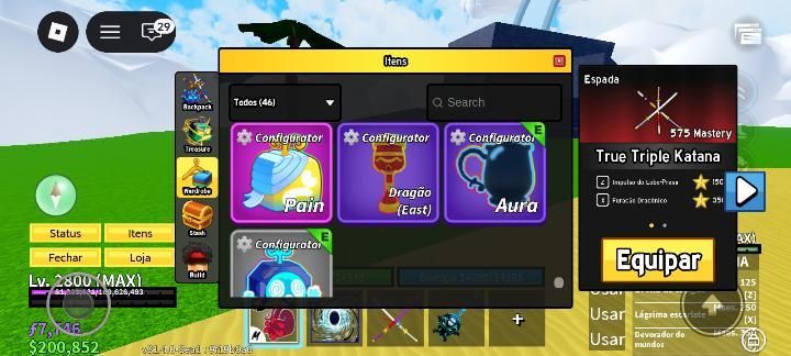 CONTA DE BLOX FRUIT LEVEL MAX, COM TODOS OS ESTILOS DE LUTA E PORTAL PERM