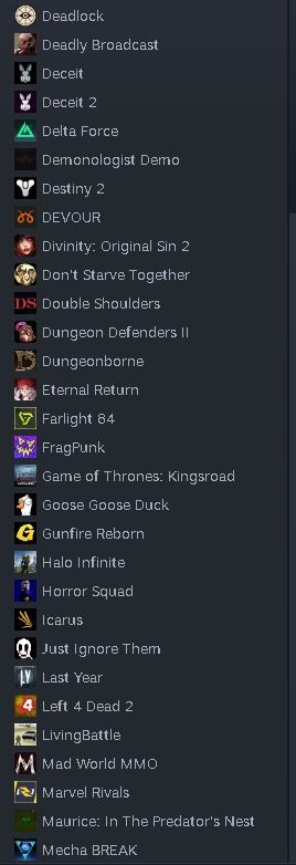 Conta steam vários jogos