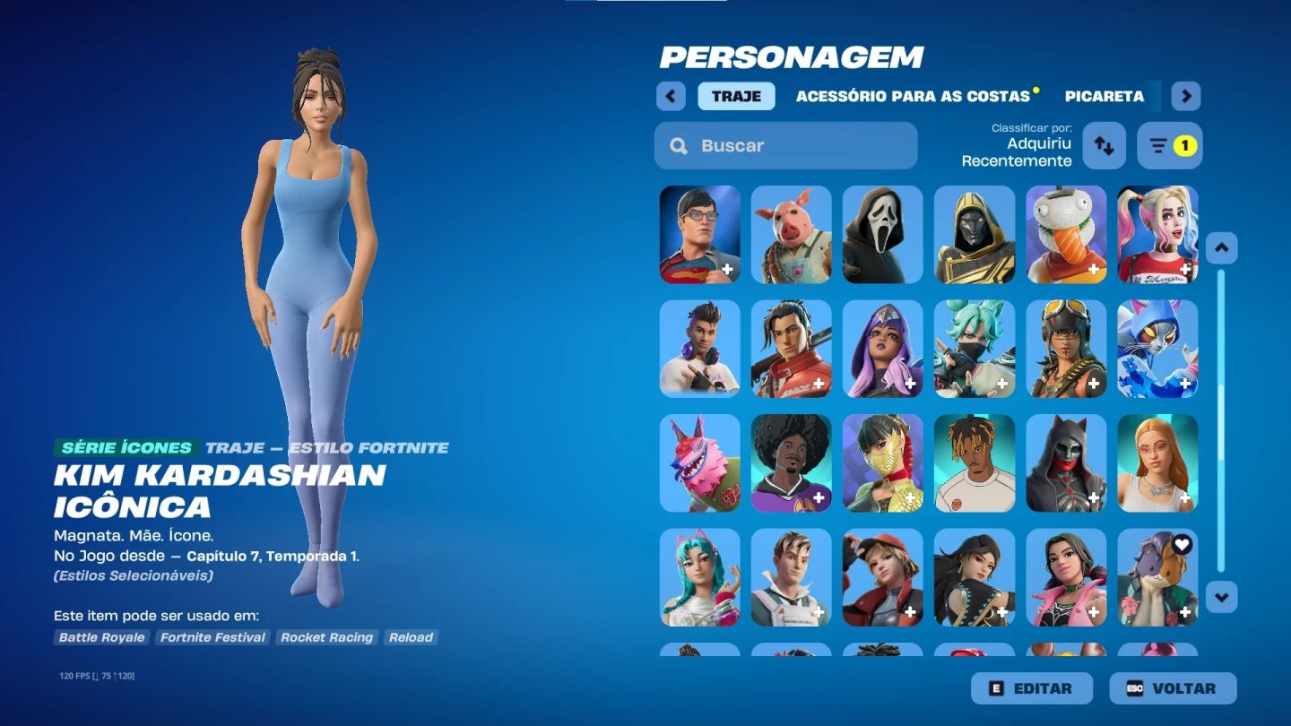 Conta Fortnite com Lara Croft e varias skins tryhard