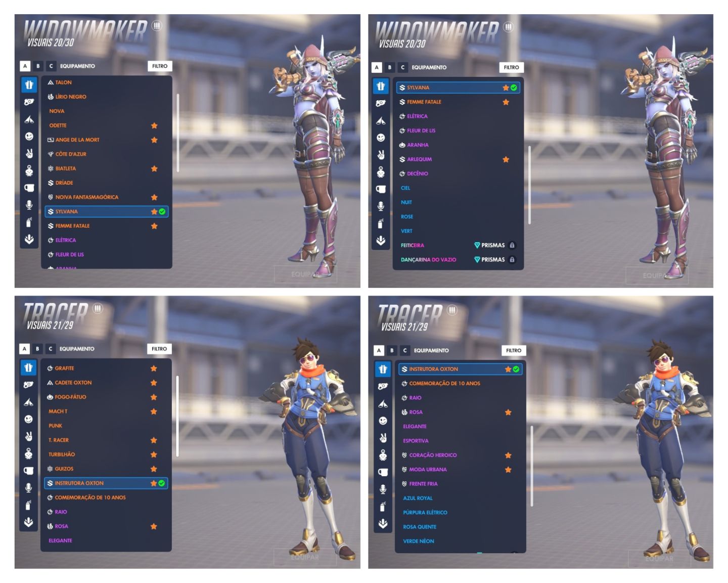 CONTA OVERWATCH | 720+ Skins (11 Miticas, 6 Golden Guns) | Collabs e Skins OWL