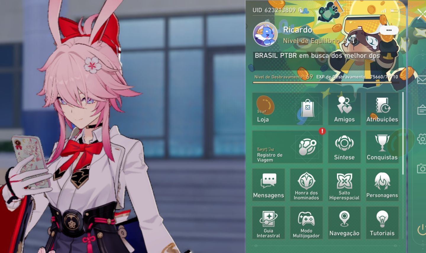 Conta com Evernight e Saber E1R1, Yao Guang e outros
