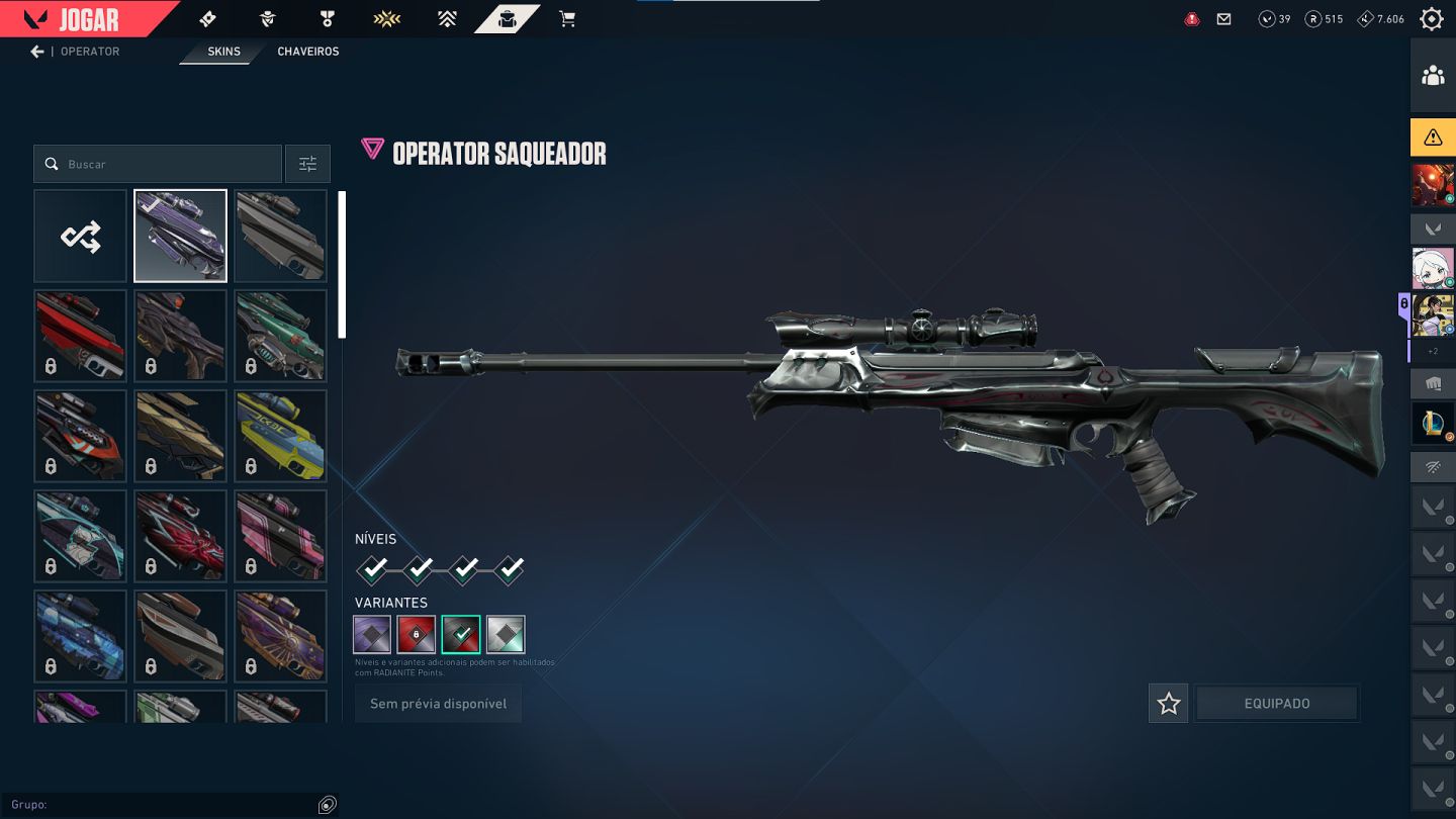 Conta VALORANT com 17 skins, vendendo pois não jogo mais e preciso de dinheiro