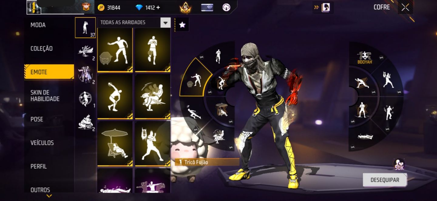 Conta FreeFire 7 Anos | 1372 diamante | Pacote Hashira Sensi | Tds Skins Naruto