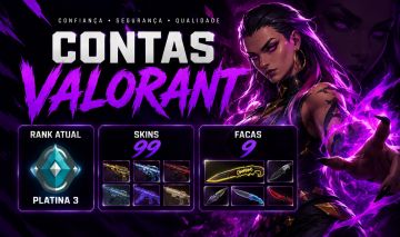 CONTA PLATINA 3 - COM 99 SKINS E 9 FACAS