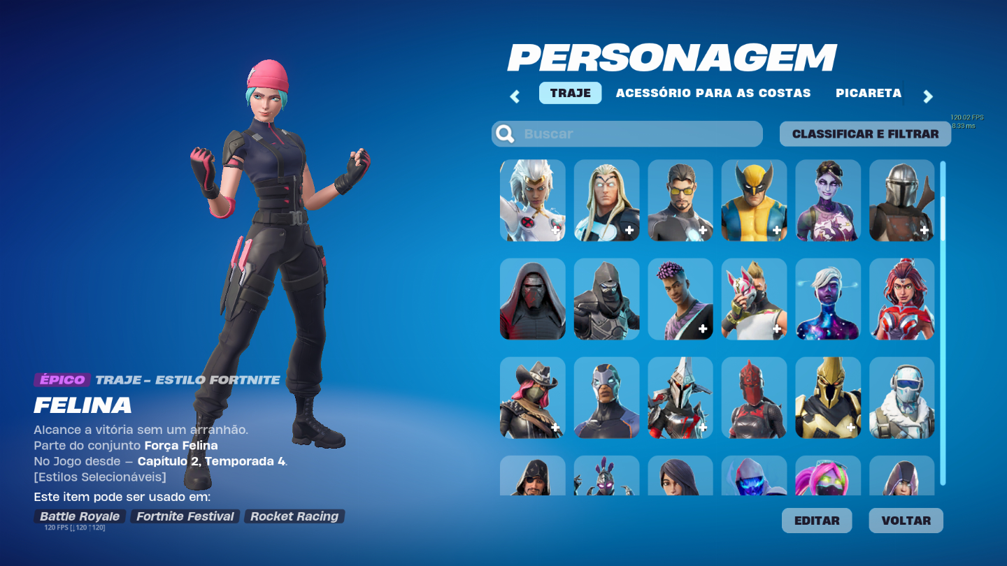 Conta Fortnite, Season 4 full +, 223 skins, Wildcat, Glow, Minty, Skin INTEL+ +