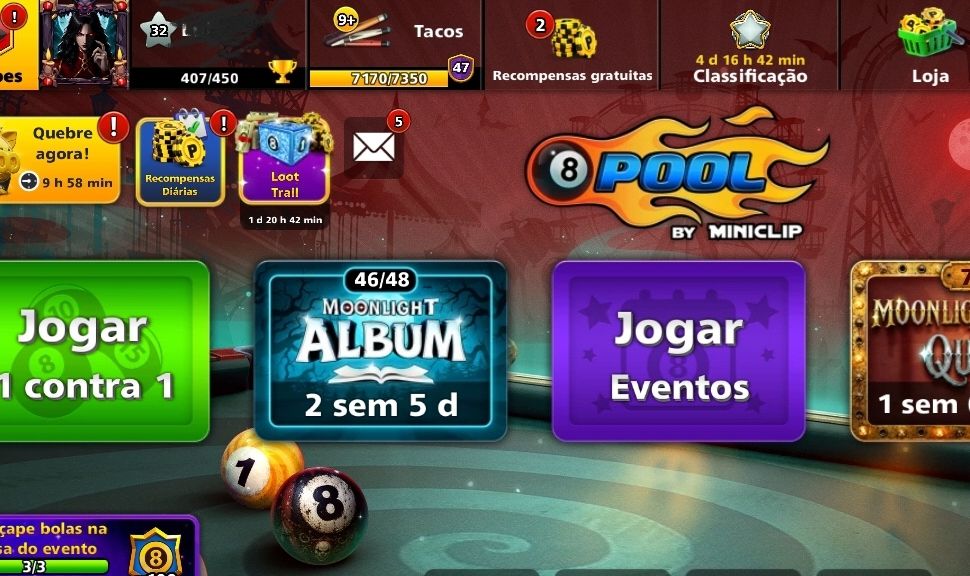 Conta 8 ball pool