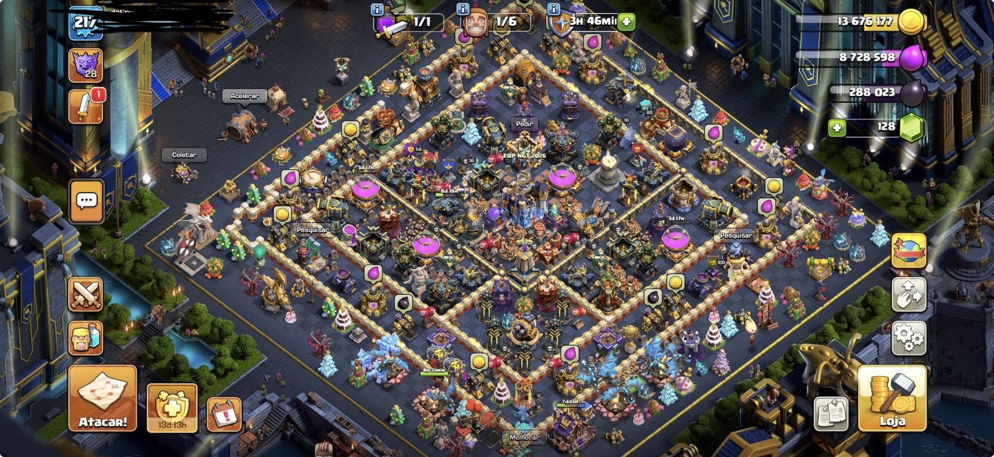 Conta de Clash of Clans cv 18 bem upado