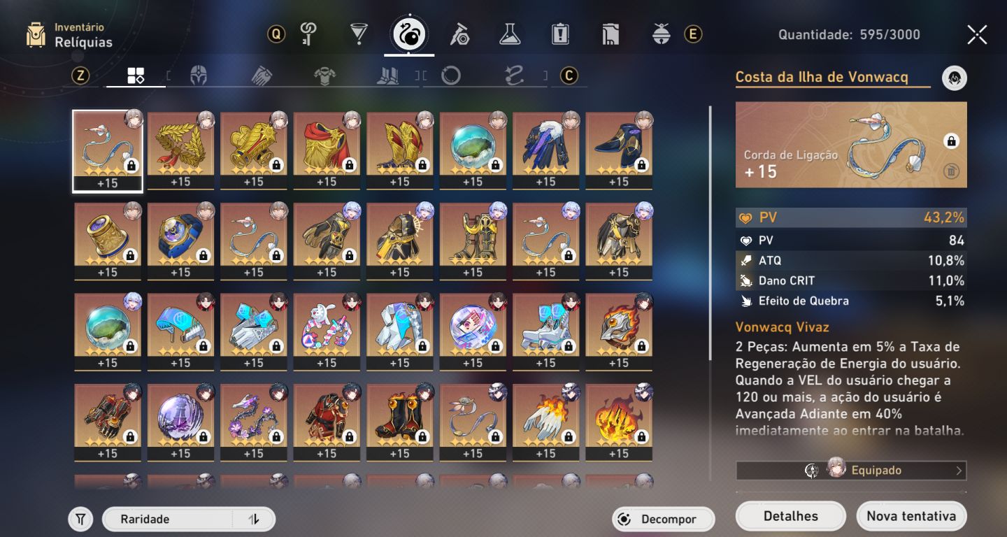 Conta Endgame Honkai + ZZZ todos os personagens bem buildados