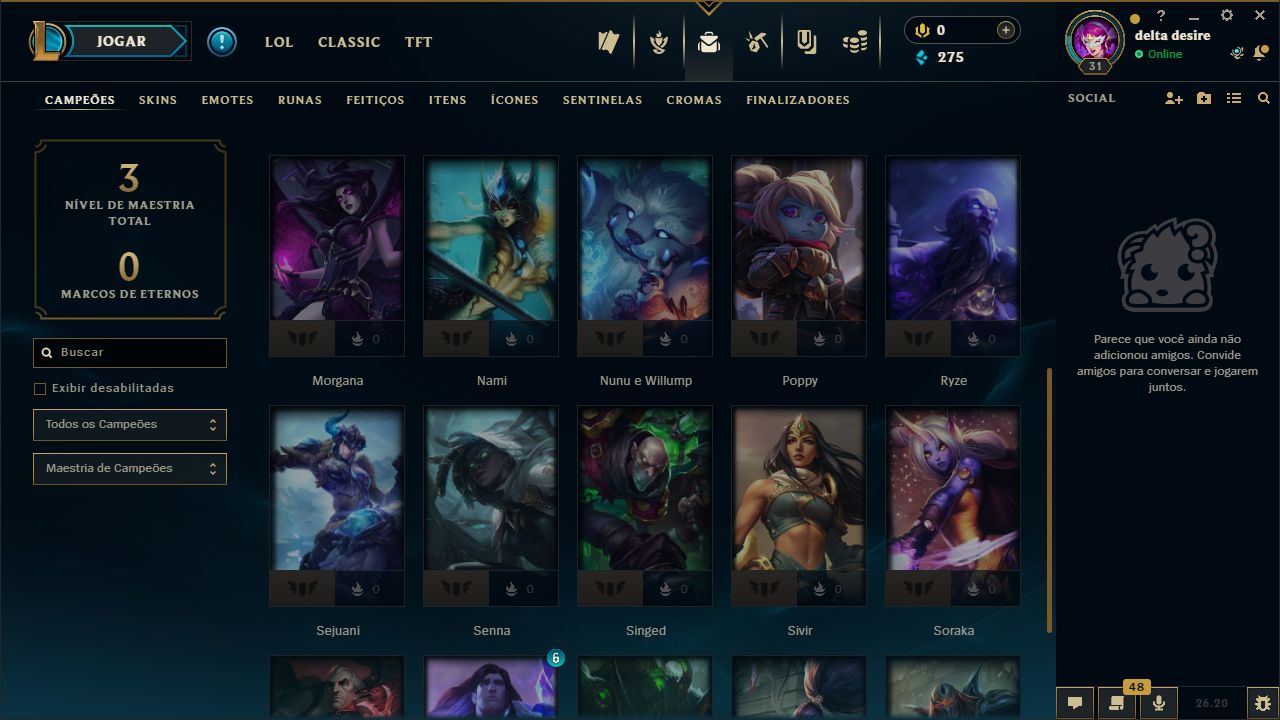 SKIN SWAIN ROSA DE CRISTAL + [ CONTA MAIN SUPORTE ] + [ TROCA NICK ]