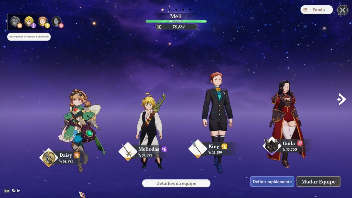 CONTA END GAME 7DS ORIGIN | +78K POWER PITY 60+ GARANTIDO