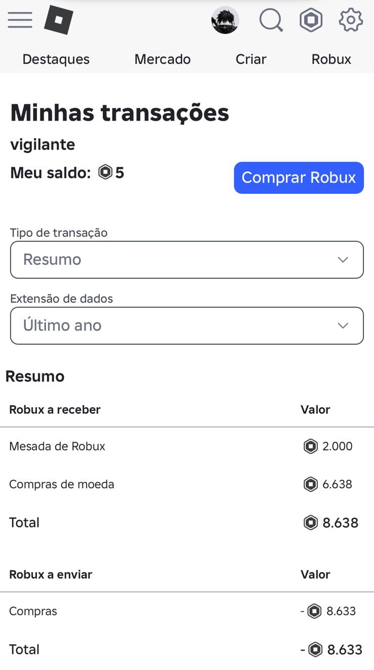 ROBLOX CONTA DARK | SKINS EXCLUSIVAS + 8.638 ROBUX INVESTIDOS EM SKIN!