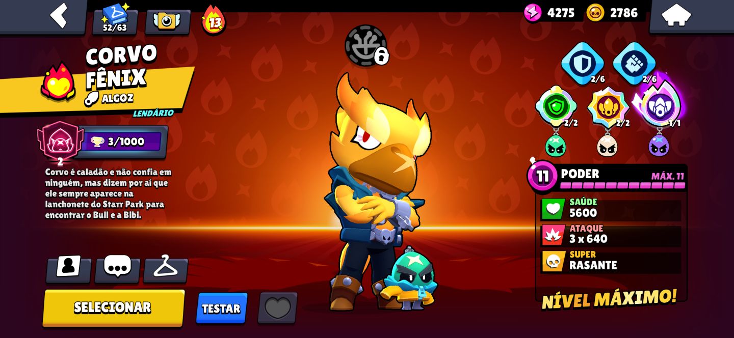 Conta de Braw stars com quase 39k troféus e várias skin raras e 22 prestígios