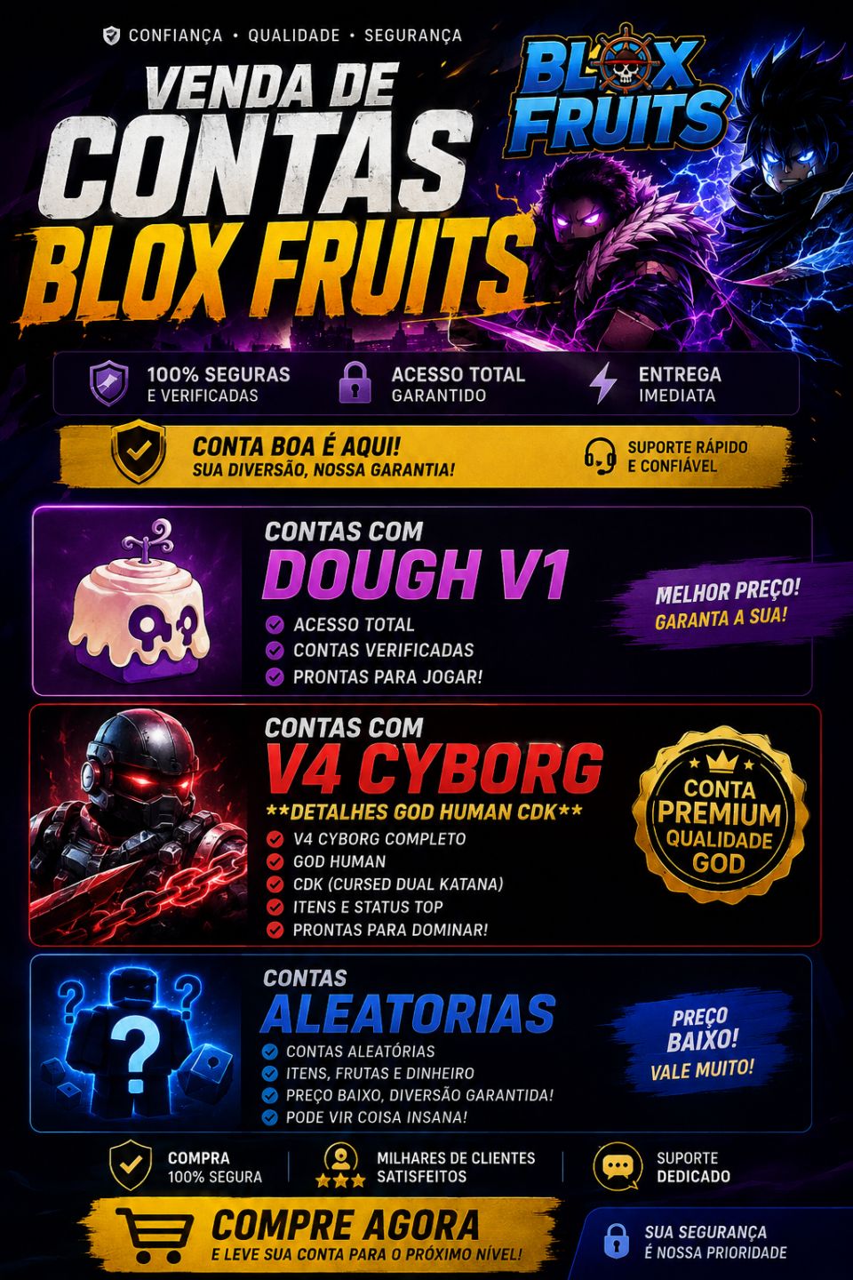 CONTAS DE BLOX FRUITS 100% SEGURAS [LEIA A DESCRIÇAO ANTES DE COMPRAR]