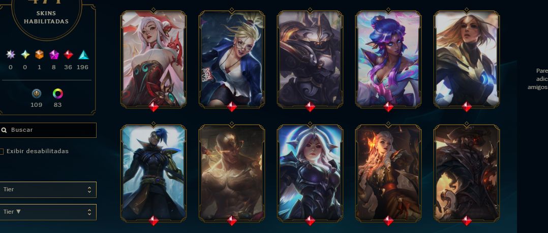 Conta lol esmeralda 2 , 471 skins com skins escolhidas na mão (negociável)