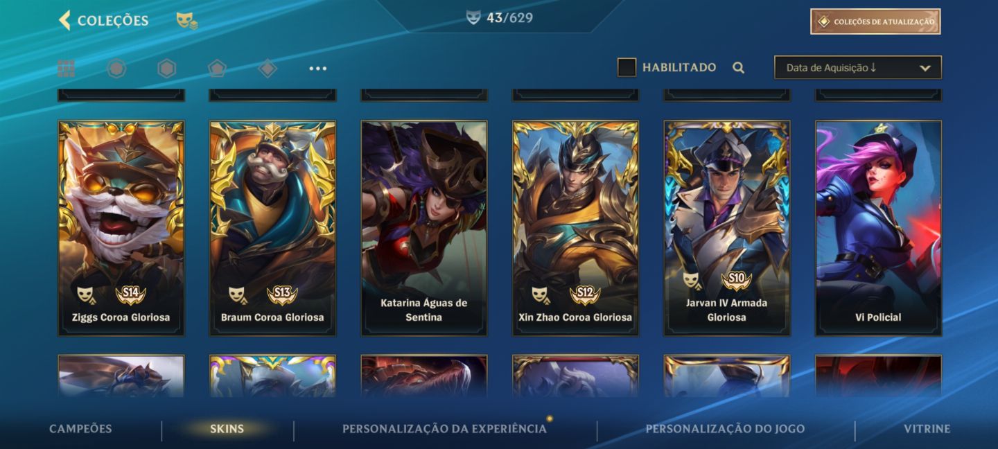 Conta Wild Rift Grãomestre/Main Jax 43 Skins + Skins Exclusivas