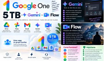 GOOGLE ONE 5TB VAGA NO GRUPO FAMILIAR