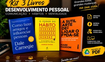 Kit 3 Livros Desenvolvimento Pessoal PDF | Carnegie + Hábitos + Arte