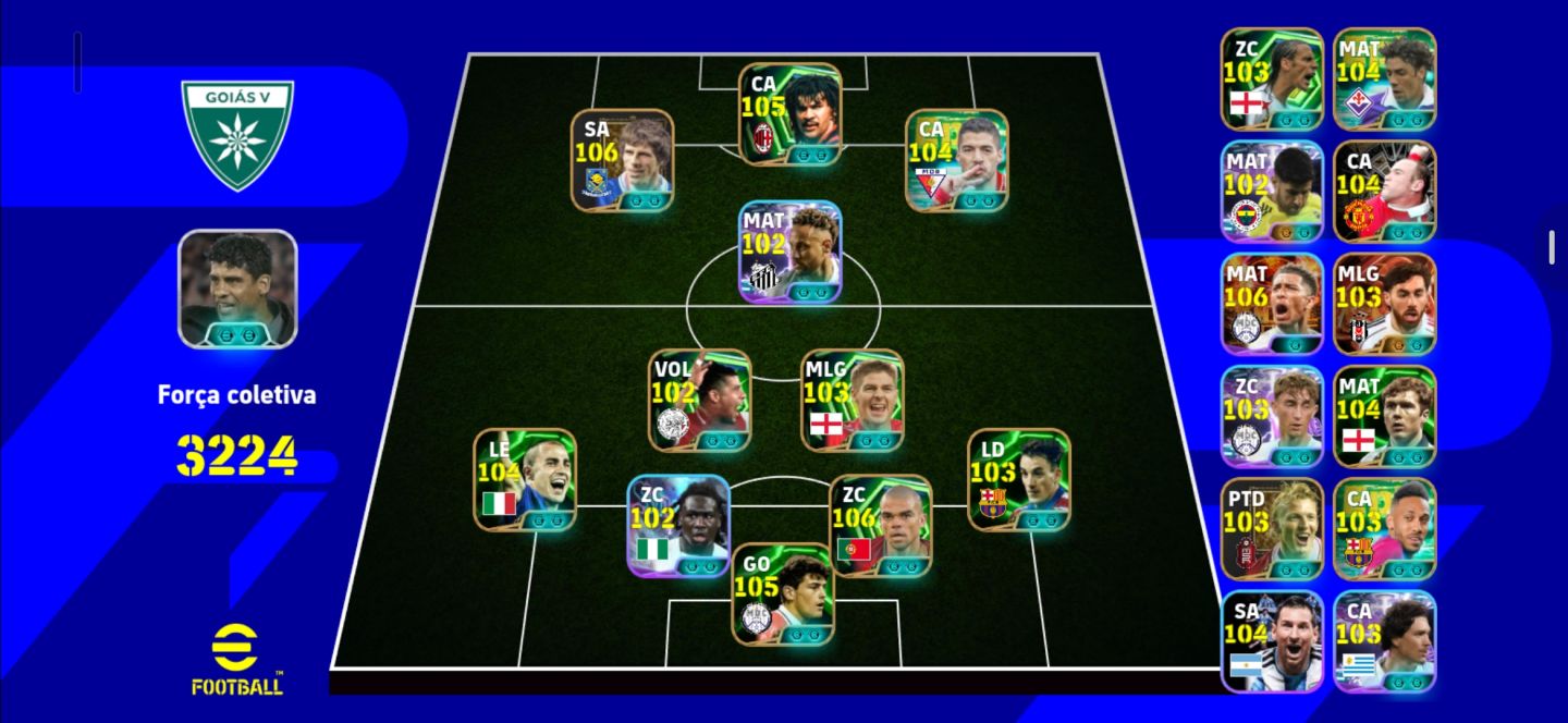CONTA EFOOTBALL IOS ANDROID GULLIT ZOLA BLIZ BELLINGHAM