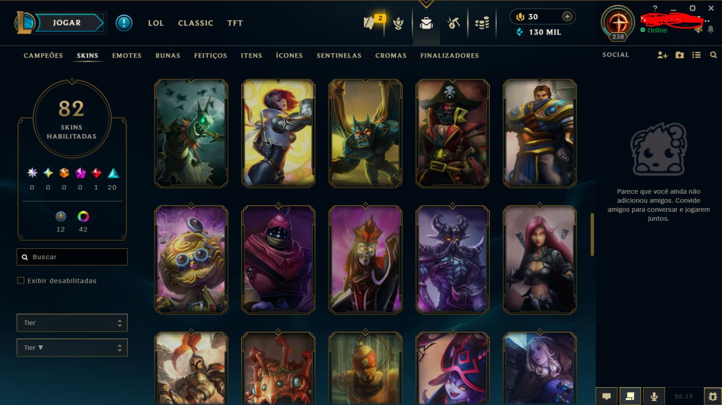 CONTA DIAMANTE // DIVERSAS SKINS // LEVEL 239 (MAIN ACCOUNT)