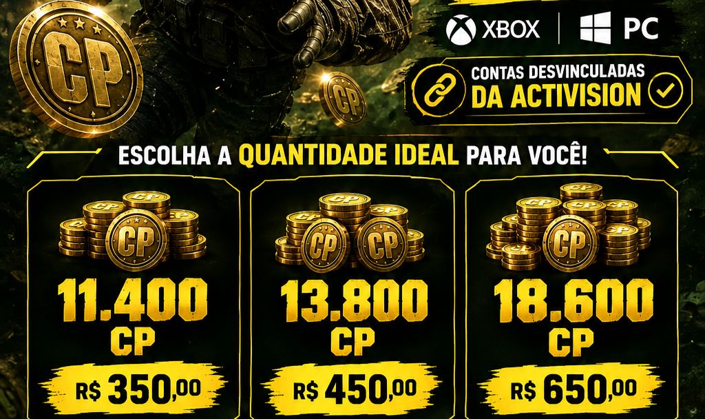 Cod Points em contas desvinculadas XBOX / PC
