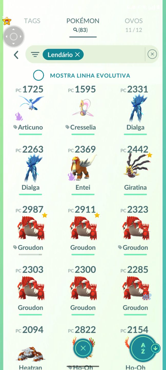 CONTA DE POKEMON GO NIVEL 46 COM 92 LENDARIOS E 9 MITICOS