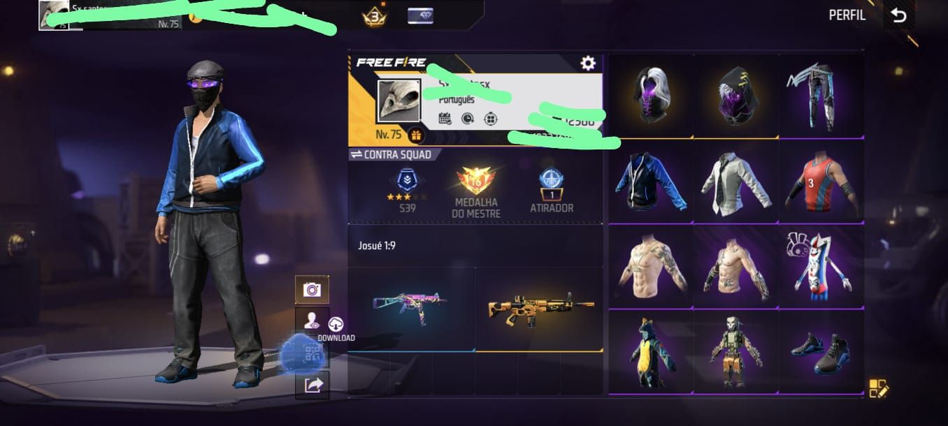 CONTA DE FREE FIRE GEMADA LEVEL 75