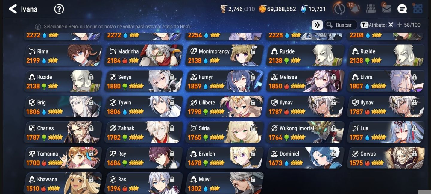 Conta de Epic seven no Precin 19 MLS , Várias units 5 estrelas com MID GAME