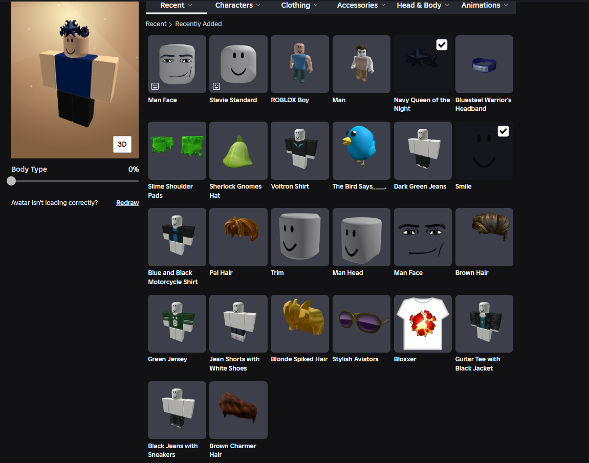 CONTA ROBLOX ANTIGA 2018 COM TOYCODE NAVY QUEEN OF THE NIGHT [UNVERIFIED]