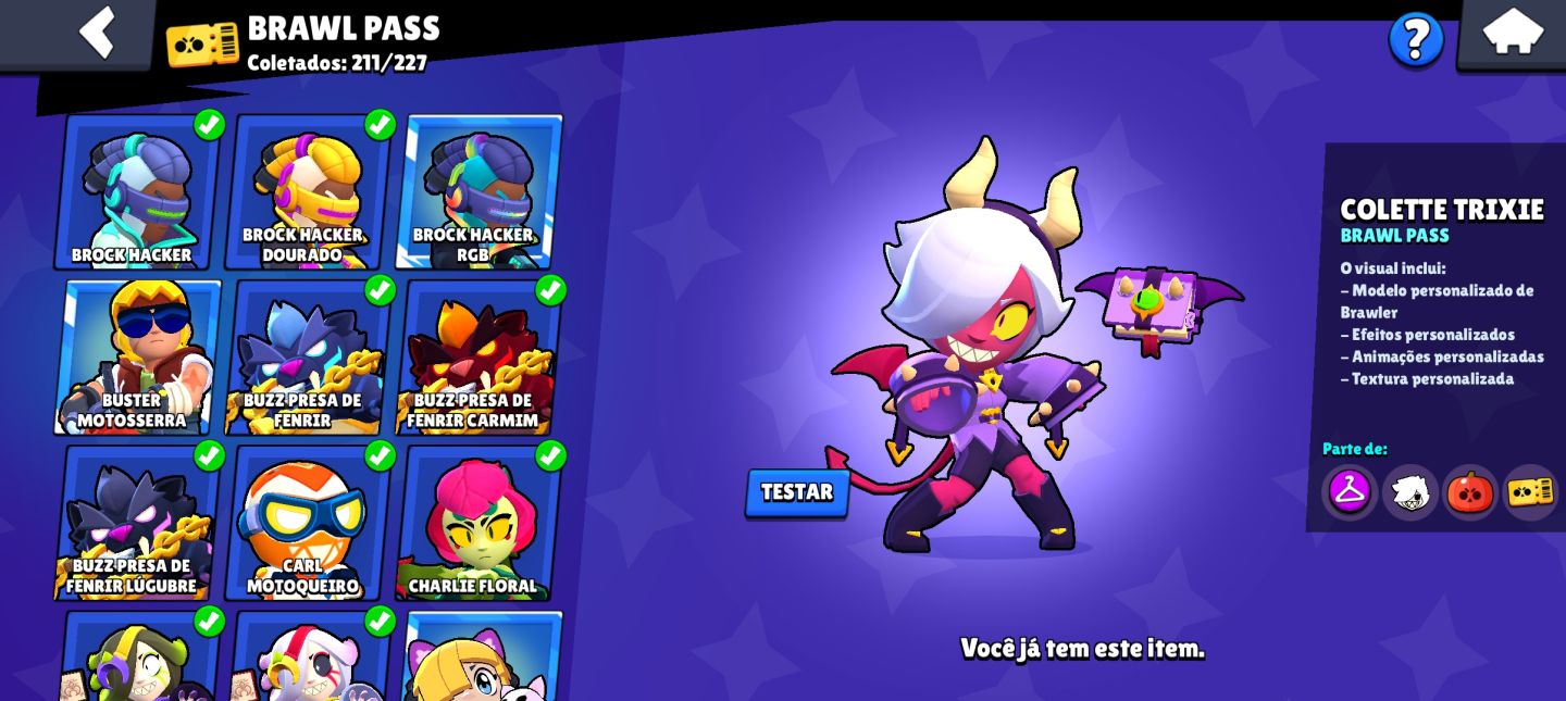 Conta de brawl stars/ 105k trofeus+ 8 anos de jogo+100 brawlers full