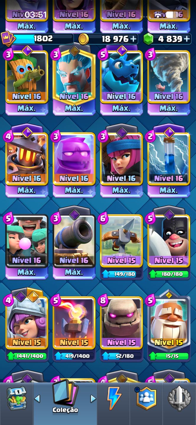 Conta clash royale, 10 anos com várias cartas full