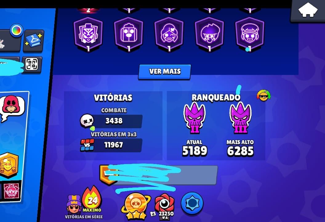 CONTA BRAWL STARS 68K TROFÉUS | 104 BRAWLERS SKINS EXCLUSIVAS | SKINS DE PASSE