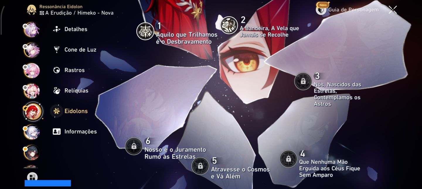 CONTA HONKAI STAR RAIL ENDGAME COM PERSONAGENS E2 e E1