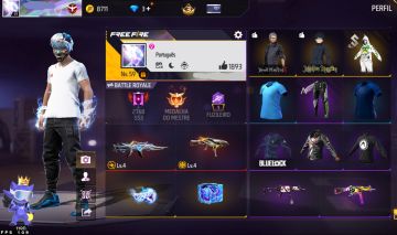 CONTA FREE FIRE BÁSICA UMP ARTE DA GUERRA + VÁRIOS ITENS