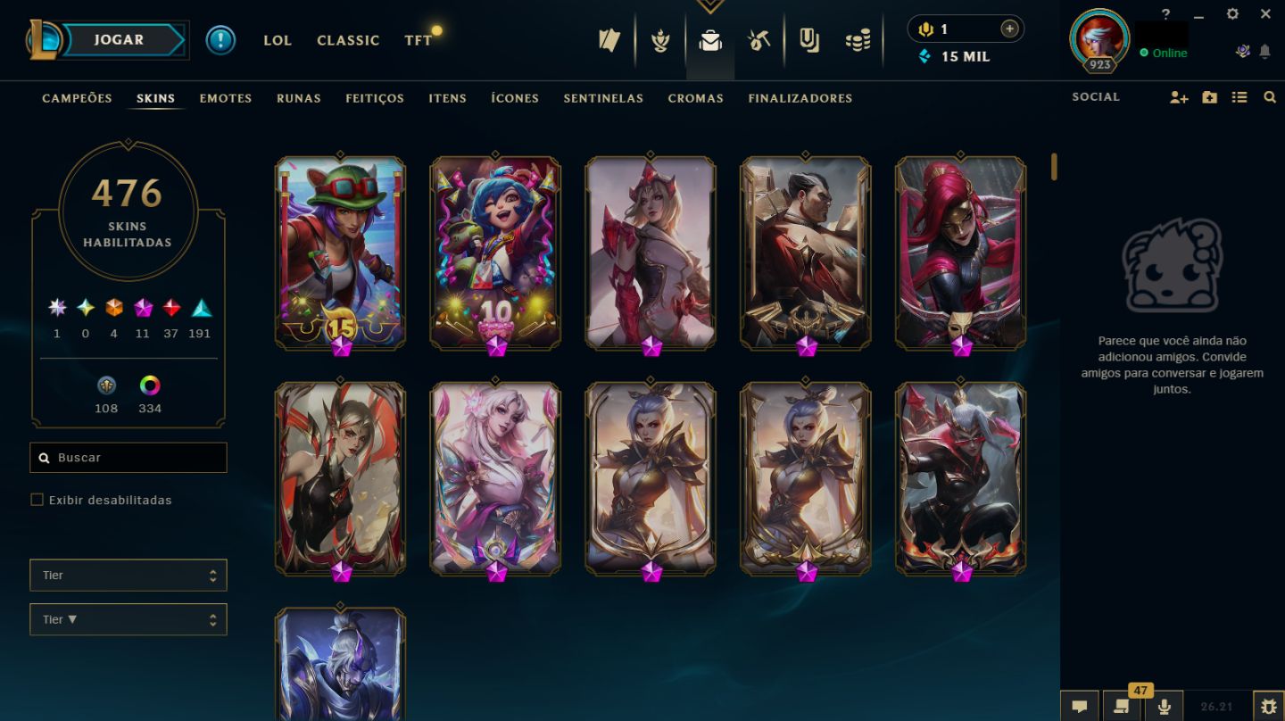 CONTA LEAGUE OF LEGENDS (MONO RIVEN / HIGH ELO / SKINS RARAS)