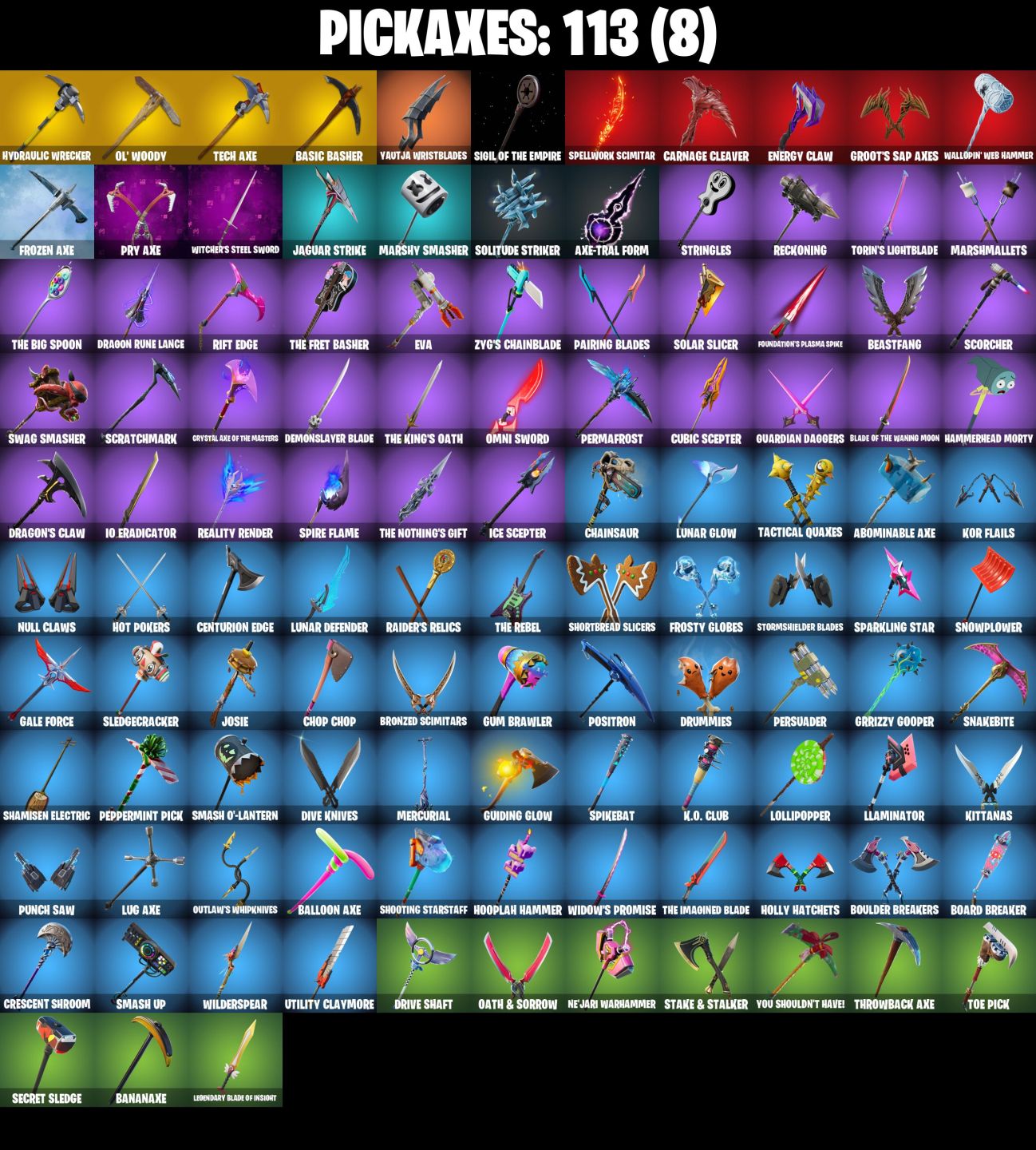 Conta Fortnite OG com Temporadas 4, 5, 6, 7, 8 | Ragnarok | Mako e 109 skins.