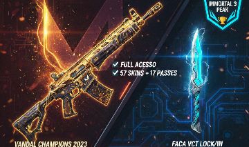 CONTA VALORANT PREMIUM - IMORTAL 3 PEAK (VANDAL CHAMPIONS 23 + LOCK//IN)