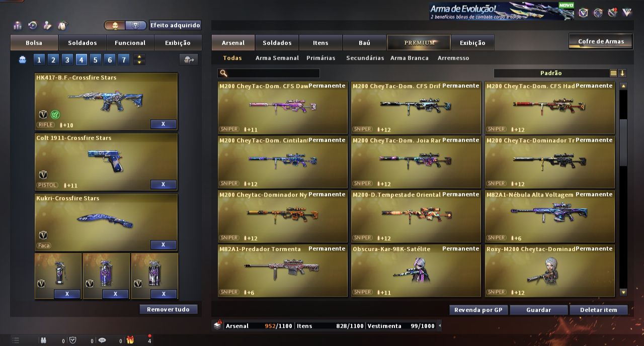CONTA CROSSFIRE 01 DO SITE COM MUITOS ITENS RAROS E PERFEITA EM TODOS OS MODOS!