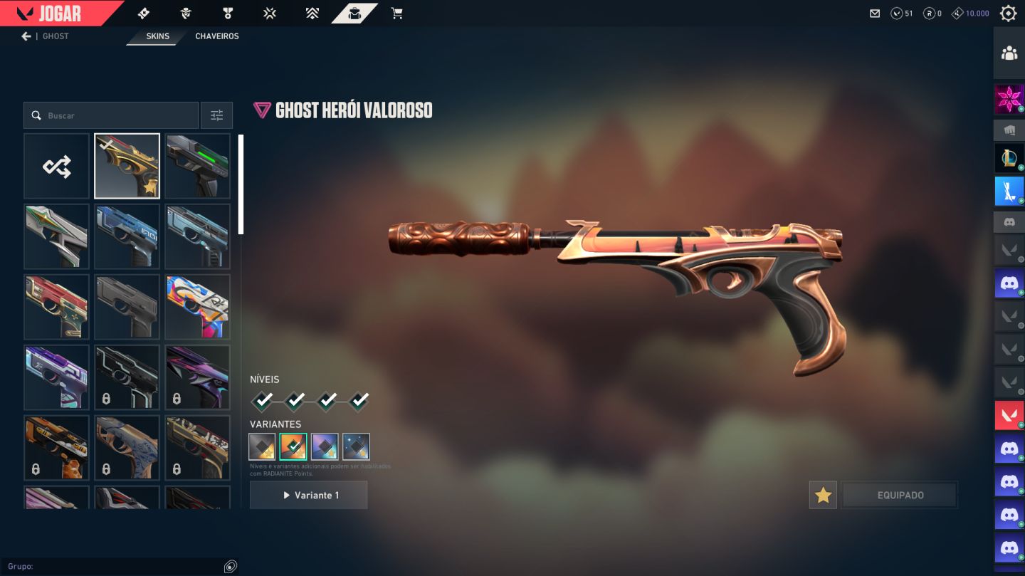 Conta Valorant +de40 skins