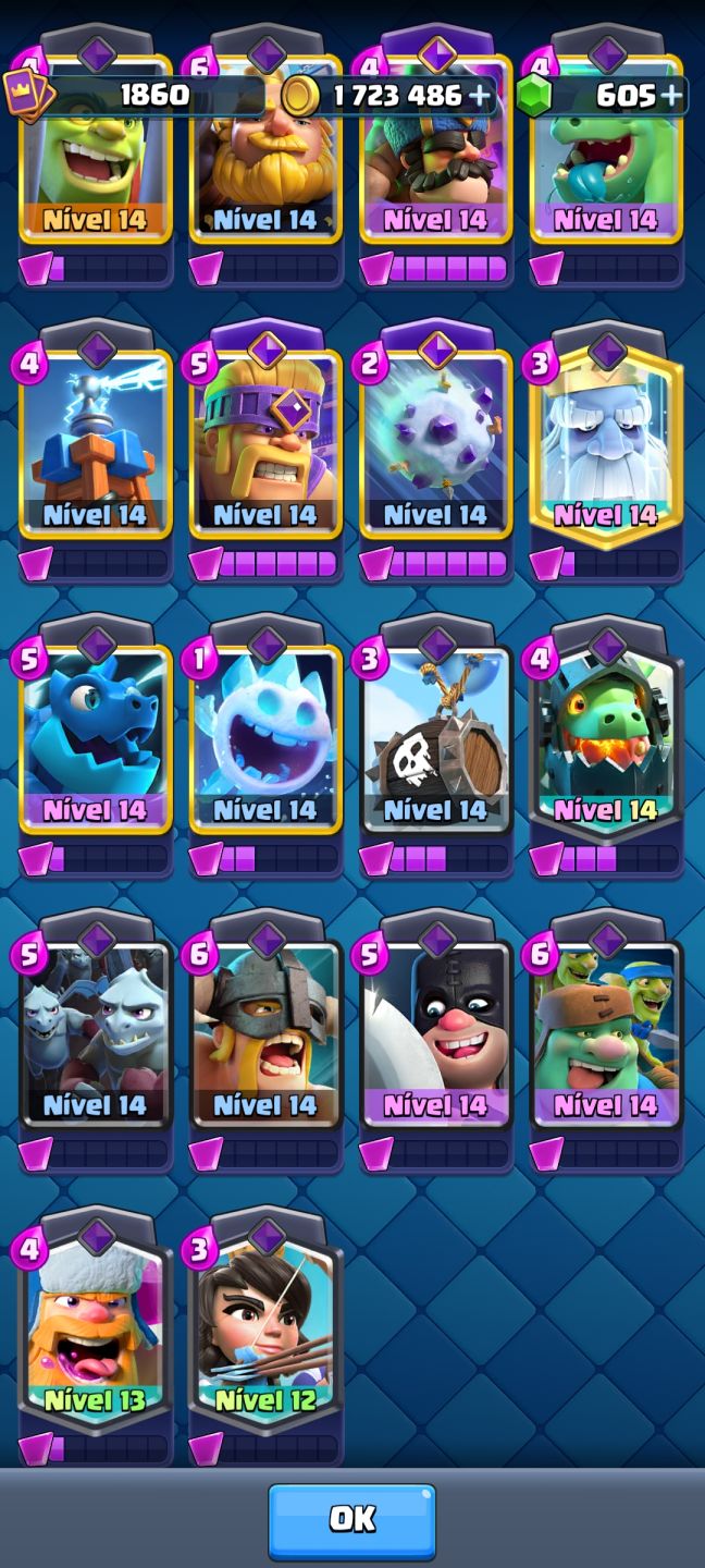 CONTA EX TOP GLOBAL | 11.5k Troféus | Torre do Rei 16 | Princesa Nível 16