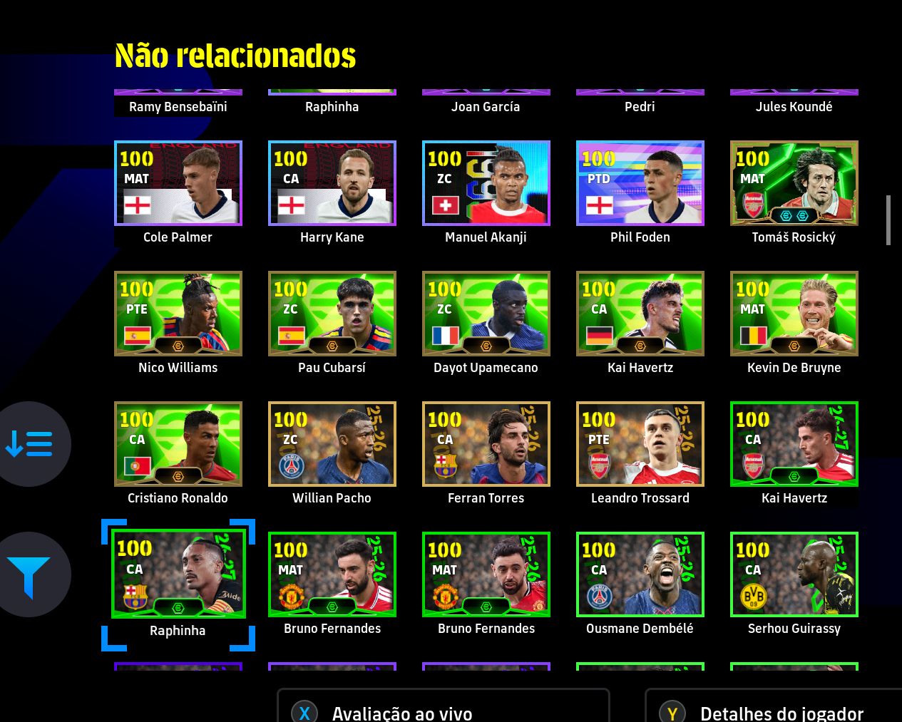 CONTA eFOOTBALL STEAM | RONALDINHO 102 + VAN BASTEN 103 + TOTTI 105 + PEPE 106