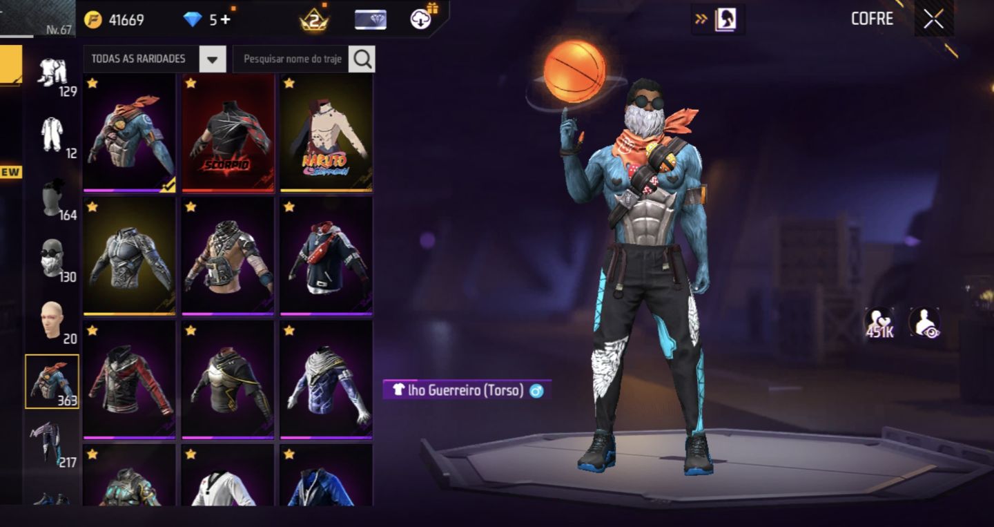 Conta de free fire com angelical bandeirao top criminal ump e xm8 att perm