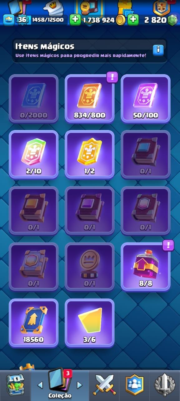CONTA DE CLASH ROYALE LEVEL 36 COM 2K800DE GEMA E MUITAS EVOLUÇÕES!!!